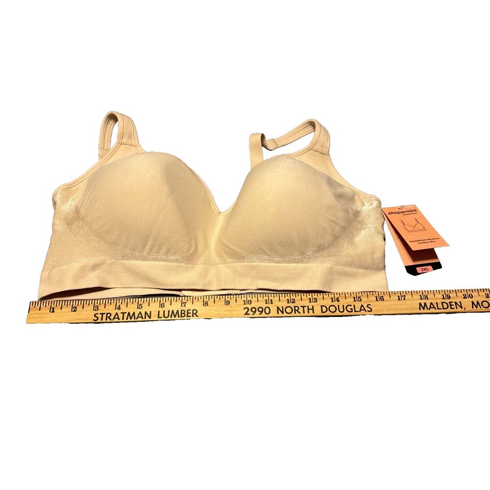 Shapermint Essentials Sweetheart Wireless Contour Bra NWT 3X Beige #156403